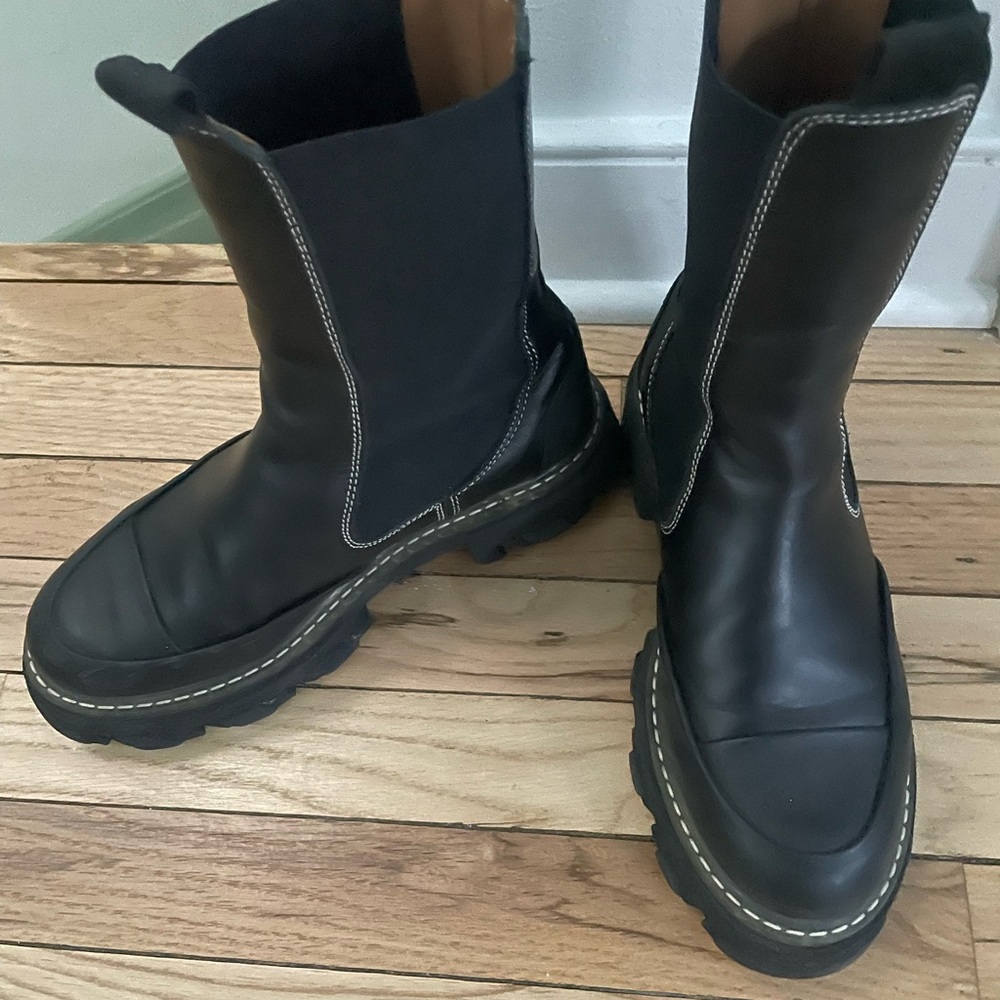 Ganni Black Combat Boots